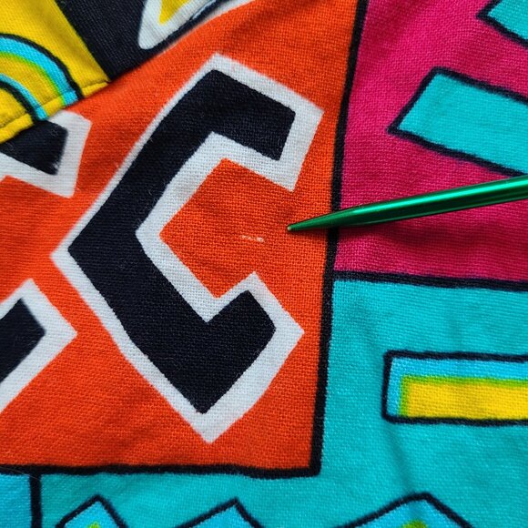 Homemade Apron 26" Waist Funky Colorful Print Tie in Back Half Circle - Picture 6 of 7